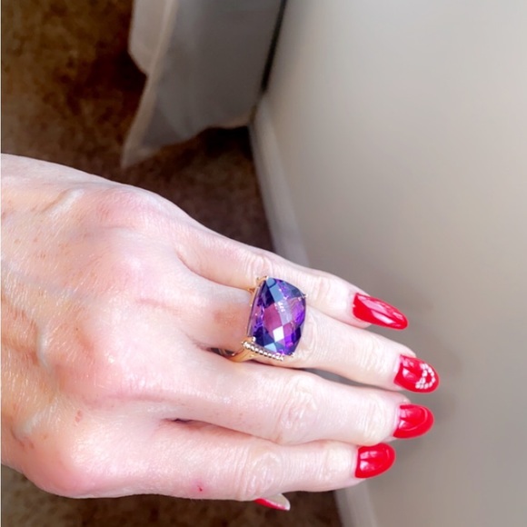 HUGE 10k gold amethyst ring. - Picture 4 of 4